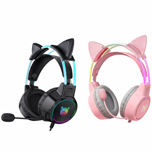 | Casque Gaming "KAWAII Rainbow Glow" – Immersion Lumineuse |